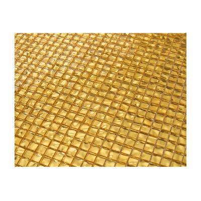 China ZF Parquet 10x10mm Gold Foil Mosaic Slab Mussif Gold Mosaic Tile Cheap Glass Wall Slab Art Decor for sale