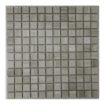 China ZF 23x23mm Parquet Mosaic Tile Wood Grain Stone Marble Mosaic Slabs Natural Stone Decor for sale