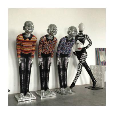 China With ZF Mosaic Tiles Glass Pattern Customize Mosaic Open Mannequin Display Art Mannequin Store Welcome Decor for sale