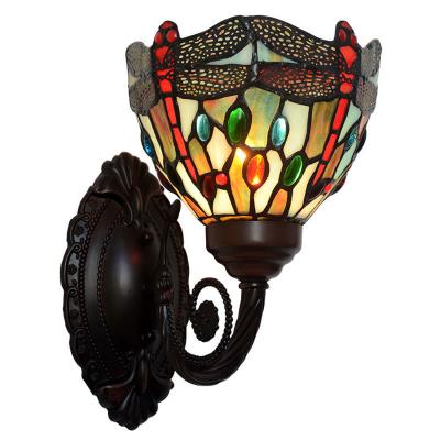 China ZF lowest price lamp hotel wall lamp traditional tiffany stained glass stained glass interior decor for sale