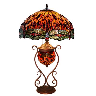 China ZF traditional customized lamp tiffany style stained glass table lamp dragonfly stained glass table lamp made in china for sale