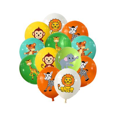 China New Animals Birthday Party Wedding Decoration Balloons Tiger Lion Monkey Cartoon Style Custom Latex Balloon For Kids Play for sale