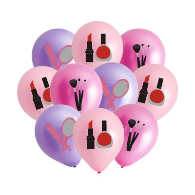 China Custom Birthday Party Wedding Decoration Beauty Makeup Balloons Cartoon Style Latex Balloon For Kids Play for sale