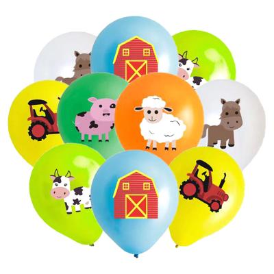 China Birthday Party Wedding Decoration Children's Farm Theme Balloons Toys Animals Pattern Balloon Custom Latex Helium Balloon For Holiday Party for sale