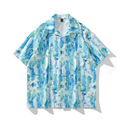 China Breathable Short Sleeve All Over Print Mens Casual Beach Wear Custom Printed Hawaiian Shirts for sale