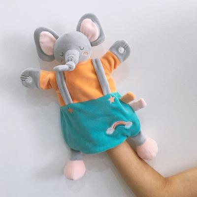 China Plush Wholesale Customized Cute Animal Design Soft Toy Baby Cartoon Soothing Hand Puppet for sale