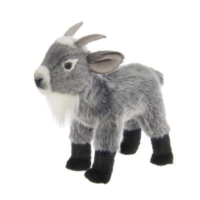 China Up 36 Months Customized OEM 13inches Lifelike Stuffed Soft Toy Gray Goat Toy For Kids Gift for sale