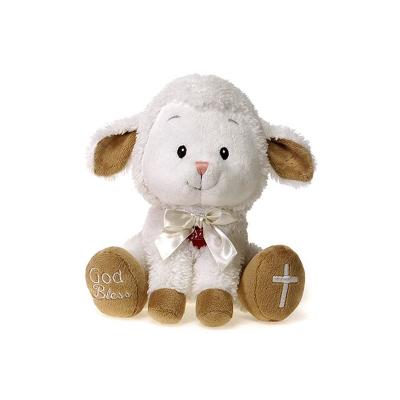 China Up 36 Months God Bless You Ribbon Christian Pray Lamb Plush Toys for sale