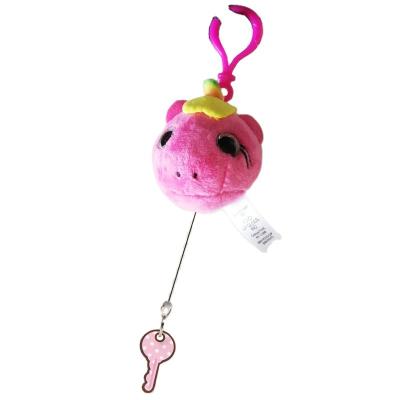 China 8cm Mini Rainbow Plush Unicorn Telescopic Key Chain Retractable Retractable Key Chain Custom Cute Plush Toy for sale