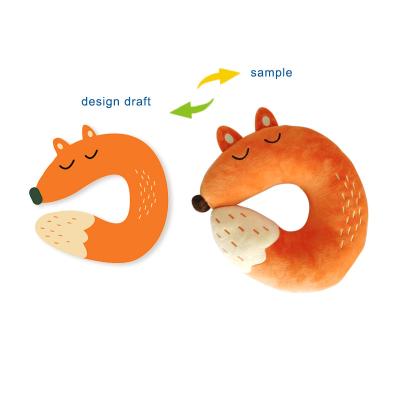 China Custom Anti-Apnea ODM/OBM Plush Plush Travel Neck Pillow Fox for sale