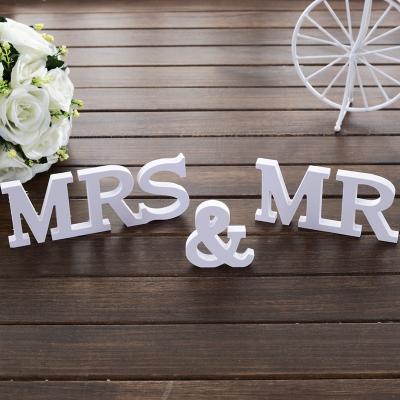 China Wedding MRS Wooden English Letter Wedding Decoration MR& Decoration for sale