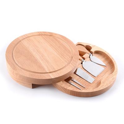 China Sustainable 4 Piece Cheese Mezzaluna Cutting Board and Log Cheese Board Set for sale