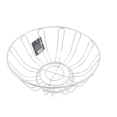 China Sustainable Home Decoration Vegetable Storage Metal Stainless Steel Wire Fruit Basket for sale