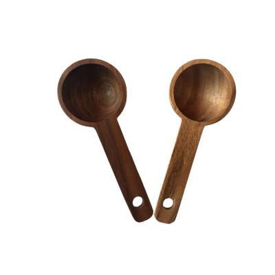 China Viable Handmade Scale Scoop Ambient Black Walnut Wood Natural Teaspoon for sale