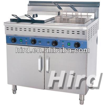 China food & Beverage Factory HGF-482/C 48+48L Double Tank Heavy Duty Industrial Stainless Steel Gas / Electric Deep Fryer for sale