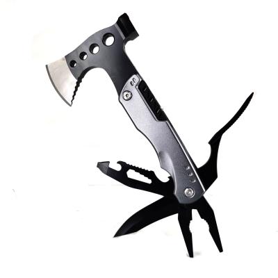 China Easy Carry Camping and Hiking Tools Survival Ax Outdoor Hammer with Pliers, Knife, Wrench, Screwdriver Multifunctional Tools for sale