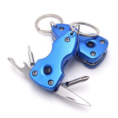 China Multi Functional Multitools Pocket Key Tool EDC Key Chain Tool with Bottle Opener, Screwdriver, Knife, LED Light for sale