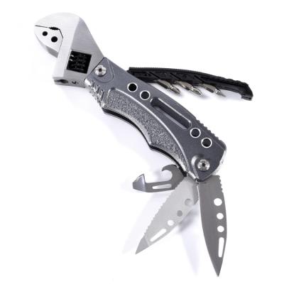 China Mini Portable Multifunctional Wrench Tools Stainless Steel Multifunctional Wrench With Screwdriver Knife And Bottle Opener for sale