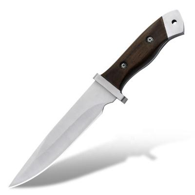 China Factory direct knife edge handle knife outdoor survival hunting knife straight blade wooden fixed straight knife handle for wild for sale