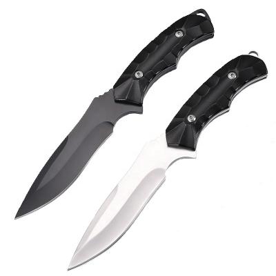 China Survival fixed military tactical knives camping knife strong black handle blade outdoor handmade hunting outdoor bowie knife for sale