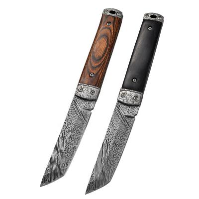 China Survival fixed military tactical pakka camping knife non-variable blade handle hunting wooden knife for sale