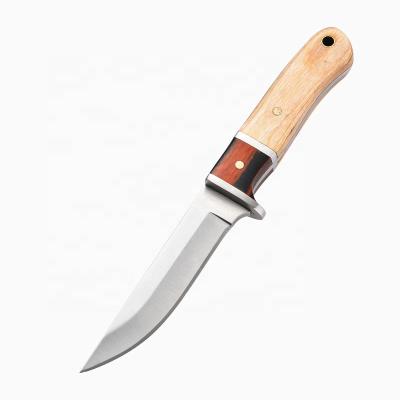 China Non-variable Fixed Outdoor Tactical Knife Color Survival Knife Blade Handle Camping Hunting Knives Self-defense Wooden Tools for sale