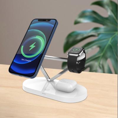 China For magsafe magnetic high quality sublimation 4 in 1 new phone magnetic wireless charger trend products 15w fast radio for sale