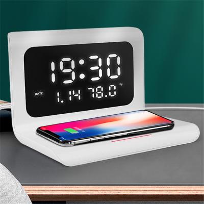 China Class factory directly sell multifunctional led digital display calendar fast wireless mobile charger for sale