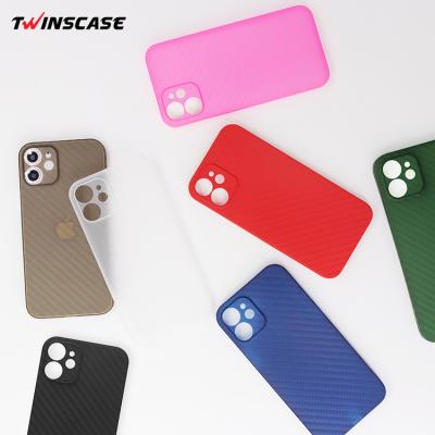 China Super Slim/Colorful Anti-fingerprint Light Weight Fiber/Carbon Ultra Thin Case Cover Full For iPhone 12 13 Mini Pro Max Precious Cutout Case Wholesale for sale