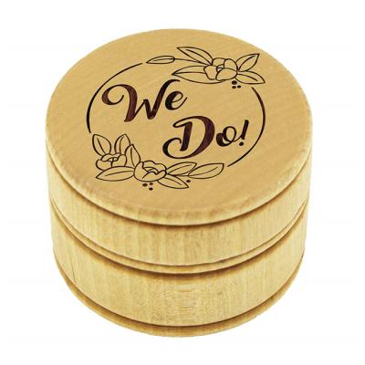 China Wood Ring Box Holder, Ring Bearer Pillow Alternative, wooden round wooden ring holder for sale