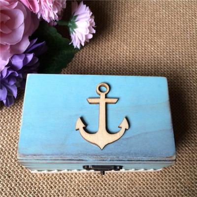 China Recyclable Maritime Anchor Ring BOX Holder , Wooden Rectangular Engagement Ring BOX Holder for sale