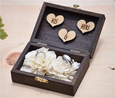 China Wood Ring Box - Personalized Wedding Ring Box Proposal Jewelry Package Holder - Engraved Wood Box for sale