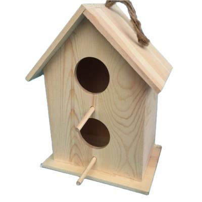 China Factory Direct Selling New Bird Shape Bird Nest Breeding Box Creative Viable Decoration Gutters House Wooden Decoration for sale