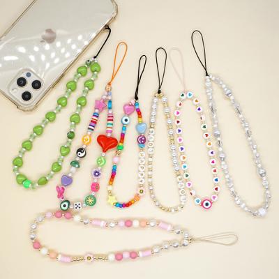 China Universal Mobile Fashion Jewelry Cell Phone Chain Bracelet Holder Handcrafted Pearl Straps Lanyard Case For All Smartphone Phone for sale