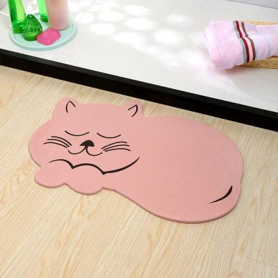 China 2020 Amazon Success Cat Floor Mat Water Absorbent Bath Mat Fast Drying Diatomite Foot Sustainable Mat for sale