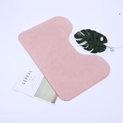 China Toilet Disposable U-Shape Mat Diatomaceous Earth Floor Diatomite Deodorizer Mat Non-Slip Bathroom Diatomite Floor Mat for sale