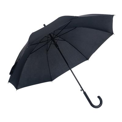 China Hot CLASSIC Waterproof Cheap Automatic Open Black Hook Cloth Fabric Shopping Selling Upright Rain Umbrella for sale