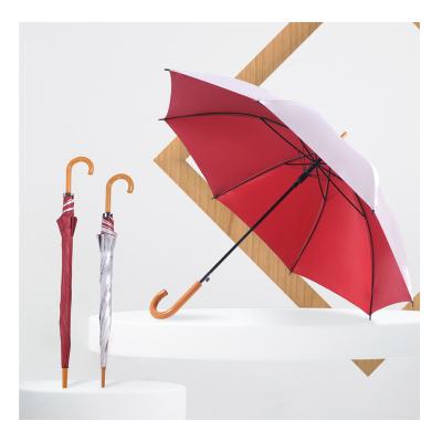 China All In 1 Promotional Wholesale Custom Cheap Wholesale Price Good Block UV Branded Advertising Directly Imitate Wooden Umbrella for sale