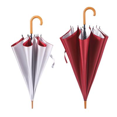 China All In 1 Chinese Outdoor Wind Proof Big Large Size Logo Printing Car Golf Auto Open Umbrella With Wooden Handle for sale