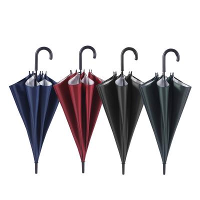 China CLASSIC Wholesales Summer Polyester Vintage Design Navy Blue Auto Open UV Sun Protection Straight Umbrella for sale