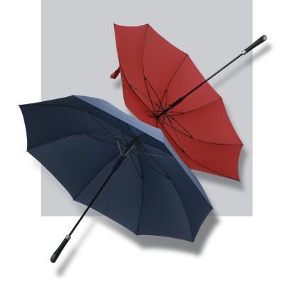 China Gentleman CLASSIC Logo Printing Auto Open Custom Golf Umbrella With Special Shape Designed Handle for sale