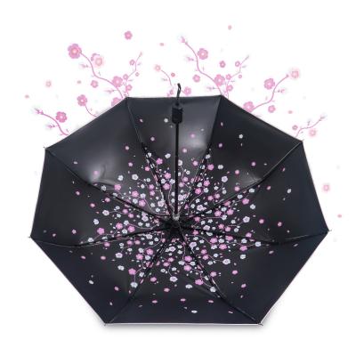 China Modern Luxury Black Pongee Coating Cloth Custom Digital Printing Automatic UV Umbrella for sale