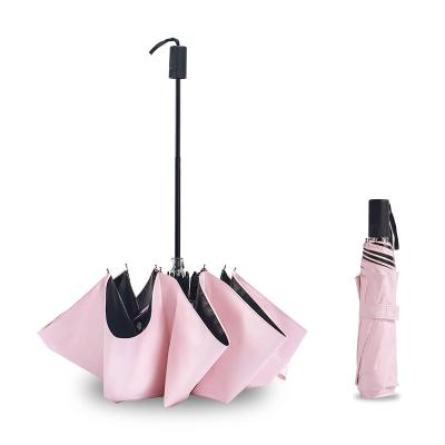 China Pink Mini Small Modern Compact Pocket Modern Anti UV Protection Custom Automatic Folding Travel Umbrella With Logo for sale