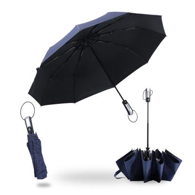 China Modern Wholesale Promotional Cheap 23 Inches 10 Ribs Handle 3 Fold Easy Umbrella With Custom Logo Prints for sale