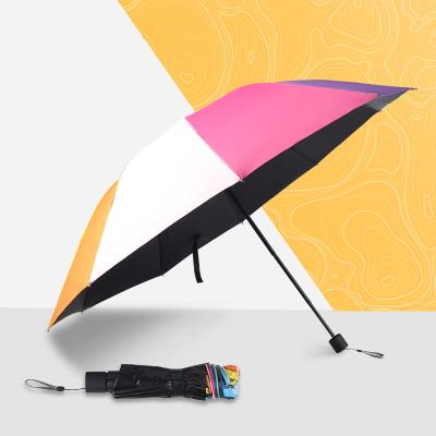 China Modern cheap china made custom logo photo design printing 3 times mini travel umbrella packing in gift box for sale