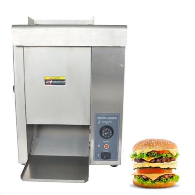 China Vegetable Processing Plant Hamburger Shop Bread Roll Contact Toasting Machine Vertical Chain Toaster for sale