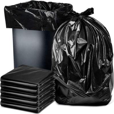 China Disposable In Stock 45x55cm Large Heavy Duty Black Color Eco Friendly Degradable Bin Liner Garbage Rubbish Plastic Trash Bag for sale