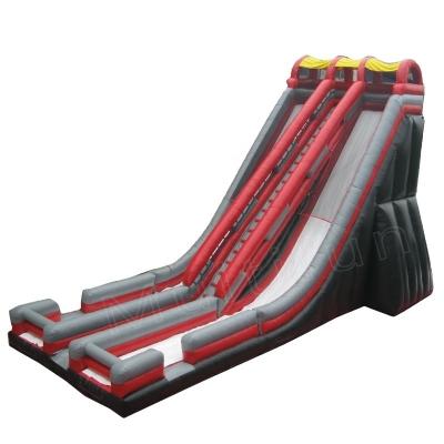 China 0.55mm PVC Tarpaulin Commercial Grade Lanes Inflatable Double Edge Giant Slide Plato Exciting Big Screaming Bouncy Slide For Adults And Kids for sale