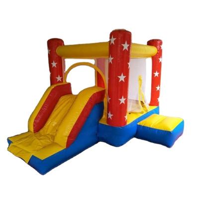 China 0.55mm PVC Tarpaulin Plato Castle Bouncy Small Combo Slide Starry Inflatable Bouncer For Kids for sale