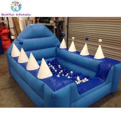 China 0.55mm PVC Tarpaulin Plato 6ft x 8ft Ball Pit Junior Inflatable Ball Pit With Blue Air Jugglers for sale